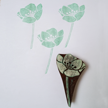 Load image into Gallery viewer, Anemone flower (left) wood block