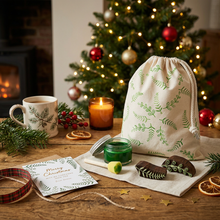 Load image into Gallery viewer, Botanical drawstring bag wood block printing kit