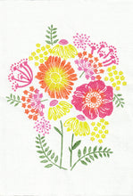 Load image into Gallery viewer, Set of 3 floral wood block prints in bright colours