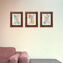 Load image into Gallery viewer, Set of 3 botanical prints on vintage book pages