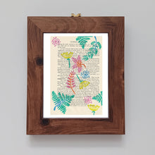 Load image into Gallery viewer, Set of 3 botanical prints on vintage book pages