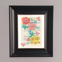 Load image into Gallery viewer, Floribunda vintage book page print (2 colours)