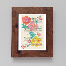 Load image into Gallery viewer, Set of 3 botanical prints on vintage book pages