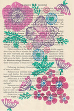 Load image into Gallery viewer, Floribunda vintage book page print (2 colours)