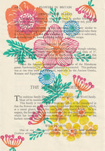 Load image into Gallery viewer, Floribunda vintage book page print (2 colours)