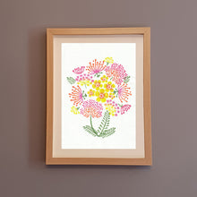 Load image into Gallery viewer, Pure Poetry botanical wood block print (3 colour options)