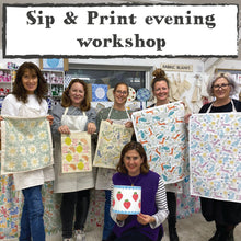 Load image into Gallery viewer, Sip & Print private evening workshop