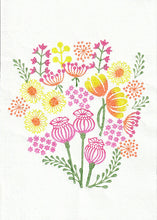 Load image into Gallery viewer, Set of 3 floral wood block prints in bright colours