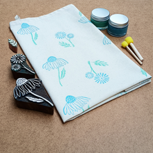 Load image into Gallery viewer, Floral tea towel wood block printing kit