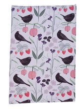 Load image into Gallery viewer, Fruits & Birds tea towel - pink