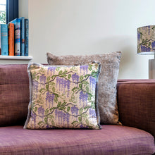 Load image into Gallery viewer, Wisteria cushion - stone/ lilac