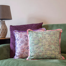 Load image into Gallery viewer, Bamboo Forest cushion - slate grey/ mint green