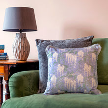 Load image into Gallery viewer, Wisteria cushion - purple/ cream