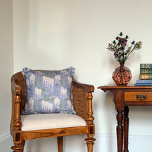 Load image into Gallery viewer, Wisteria cushion - purple/ cream