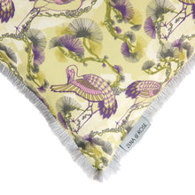 Load image into Gallery viewer, Cranes cushion - yellow/ plum