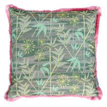 Load image into Gallery viewer, Bamboo Forest cushion - slate grey/ mint green