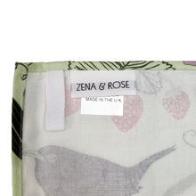 Load image into Gallery viewer, Fruits & Birds tea towel - pale green