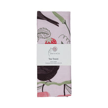 Load image into Gallery viewer, Fruits & Birds tea towel - pink