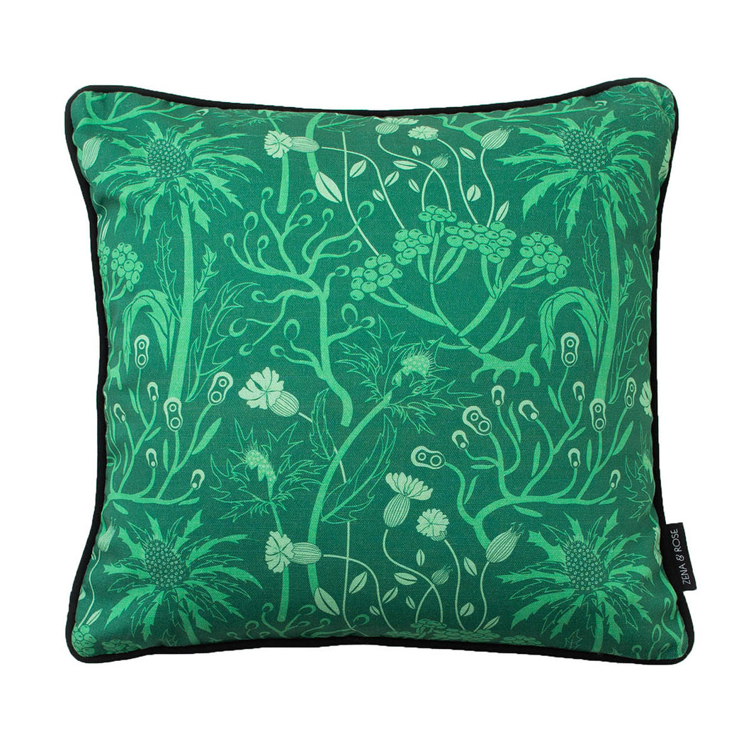 Sea Holly cushion - sea green