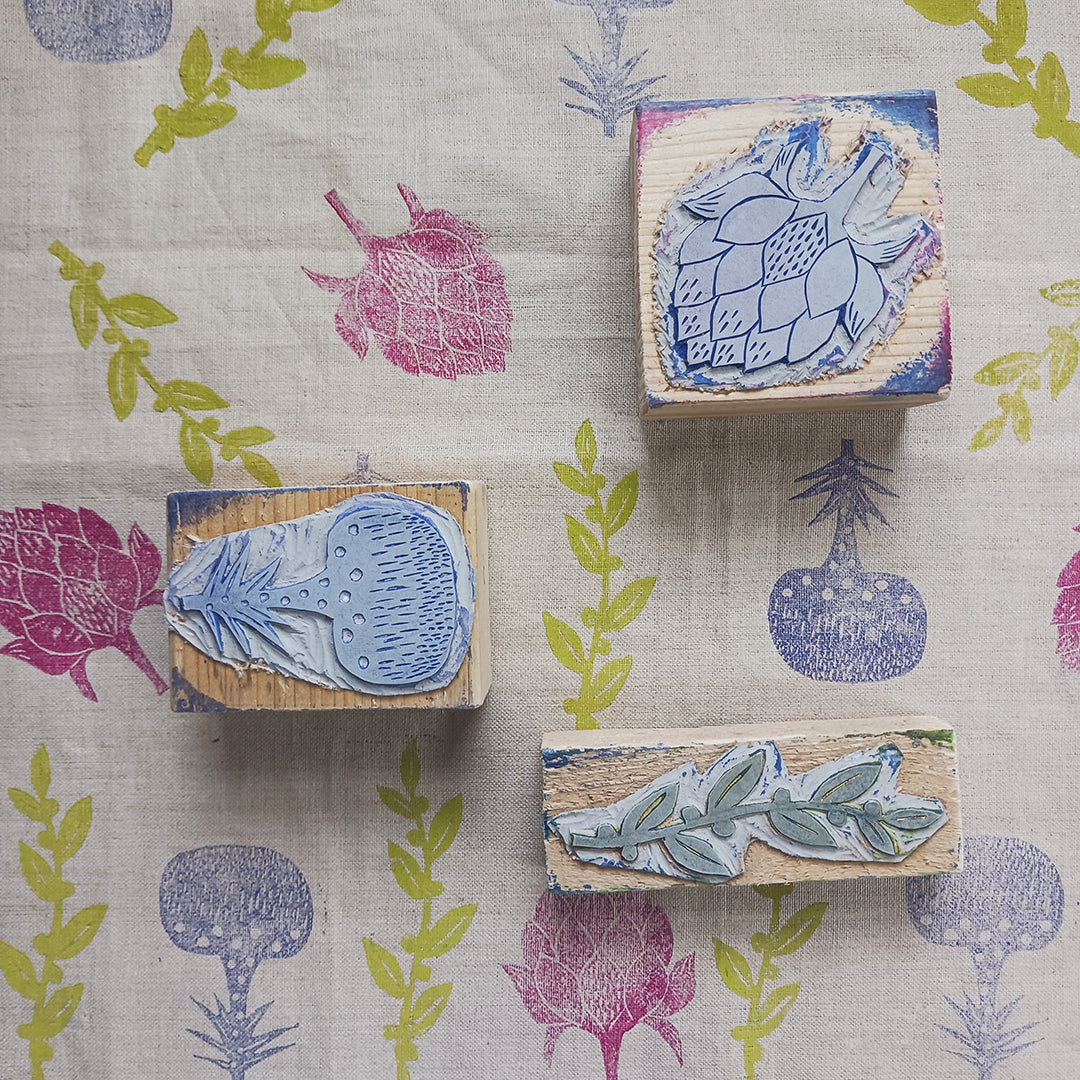 Troubleshooting block lino printing onto fabric Zena & Rose