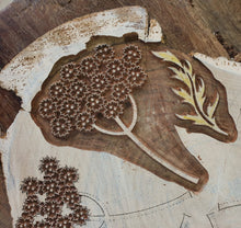 Load image into Gallery viewer, Achillea flower wood block
