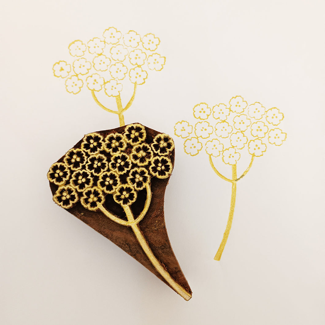 Achillea flower wood block
