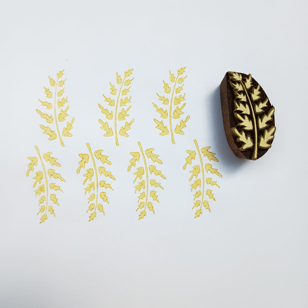 Achillea leaf wood block