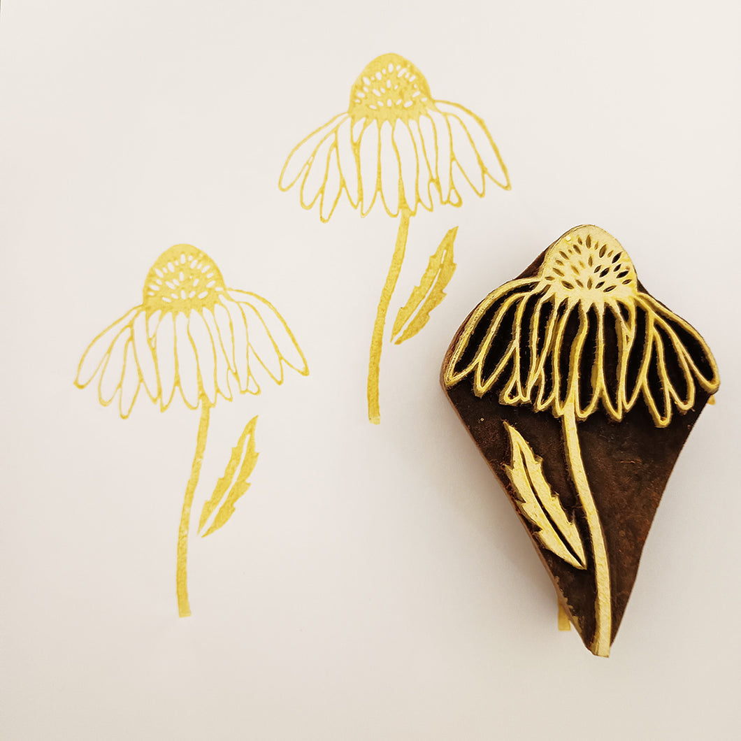 Echinacea flower (outline) wood block