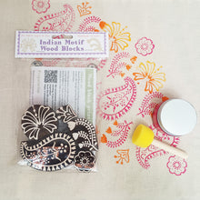 Load image into Gallery viewer, Indian Motif Wood Blocks Set
