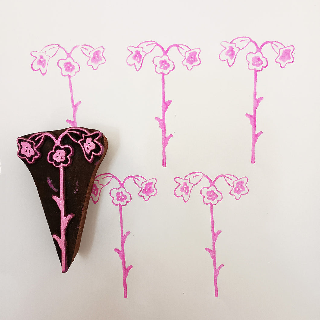 Penstemon flower wood block
