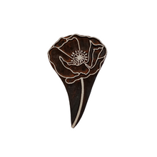 Load image into Gallery viewer, Poppy flower wood block
