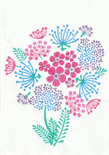 Load image into Gallery viewer, Set of 3 floral wood block prints in aqua colours

