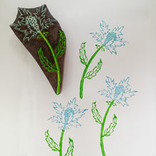 Load image into Gallery viewer, Sea holly wood block
