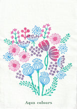 Load image into Gallery viewer, Summertime botanical wood block print (3 colour options)
