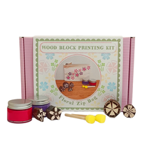 Load image into Gallery viewer, Floral zip bag wood block printing kit
