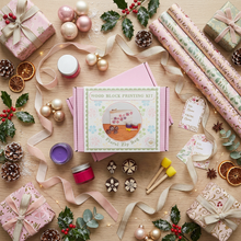 Load image into Gallery viewer, Floral zip bag wood block printing kit
