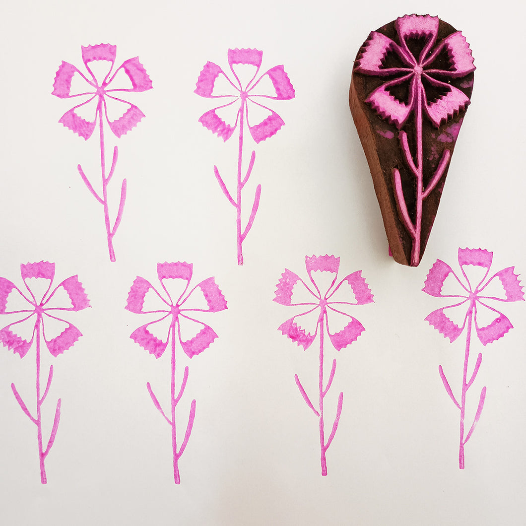 Dianthus flower stem wood block