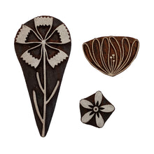Load image into Gallery viewer, Floral drawstring bag wood block printing kit
