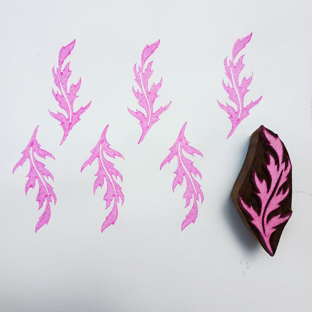 Poppy leaf wood block