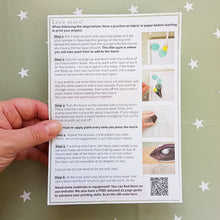 Load image into Gallery viewer, Floral drawstring bag wood block printing kit
