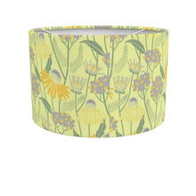 Load image into Gallery viewer, Echinacea flower pattern lamp shade – lemon/ lilac
