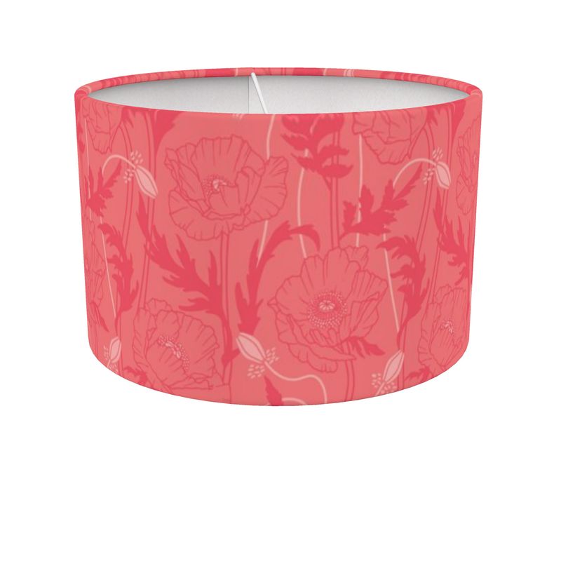Poppy flower pattern lamp shade – coral