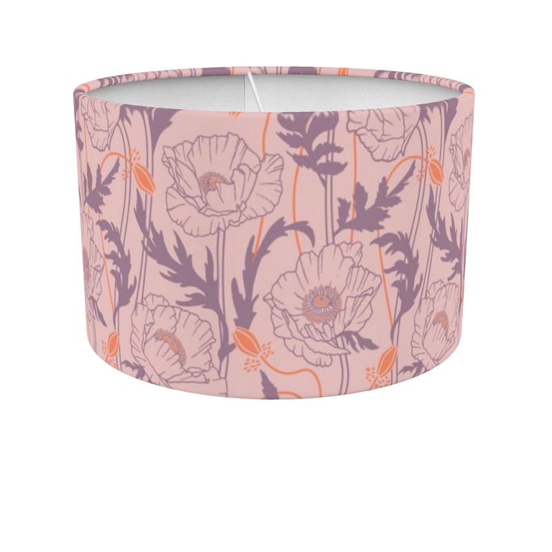 Poppy drum lamp shade – pink/ mauve