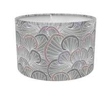 Load image into Gallery viewer, Fungi drum lamp shade – grey/ pink/ purple
