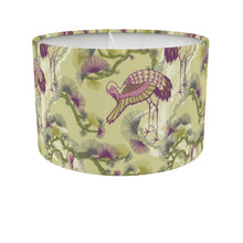 Load image into Gallery viewer, Cranes drum lamp shade - plum/ yellow
