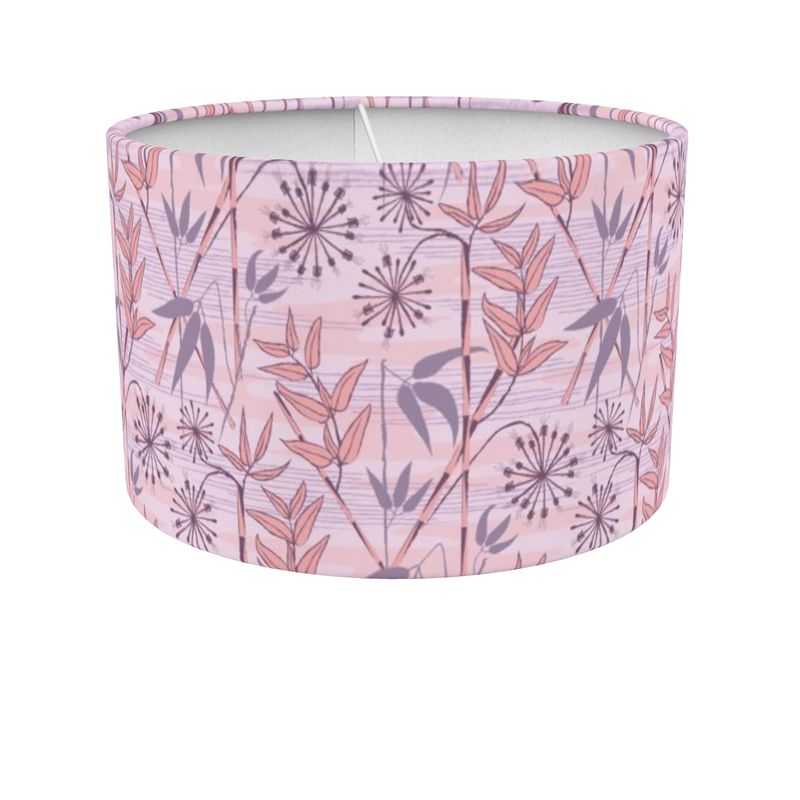 Bamboo Forest drum lamp shade - pink/ peach/ mauve