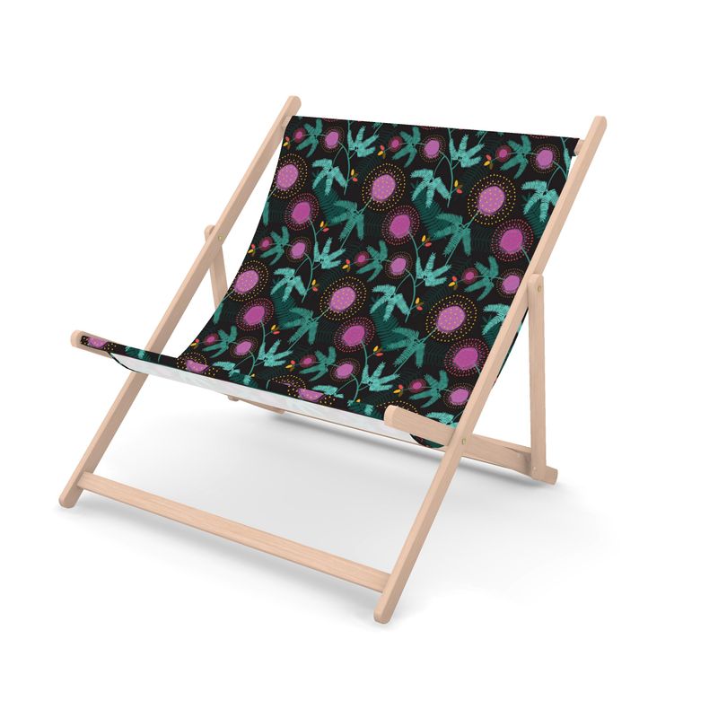 Mimosa Double Deckchair - black/ pink/ teal