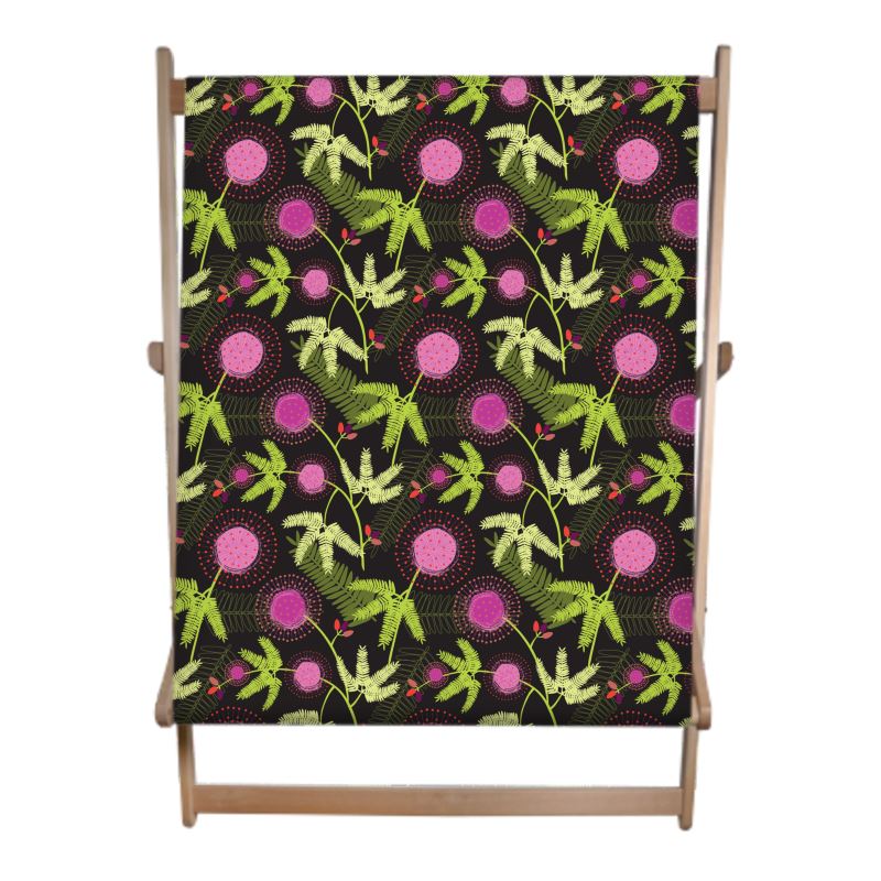 Mimosa Double Deckchair - black/ pink/ green