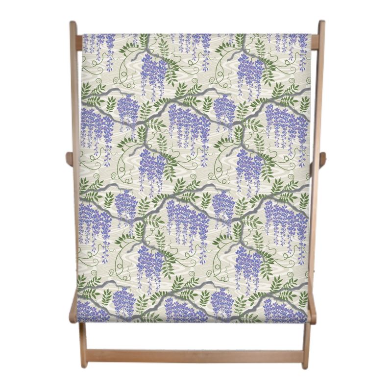 Wisteria Double Deckchair - lilac/ stone