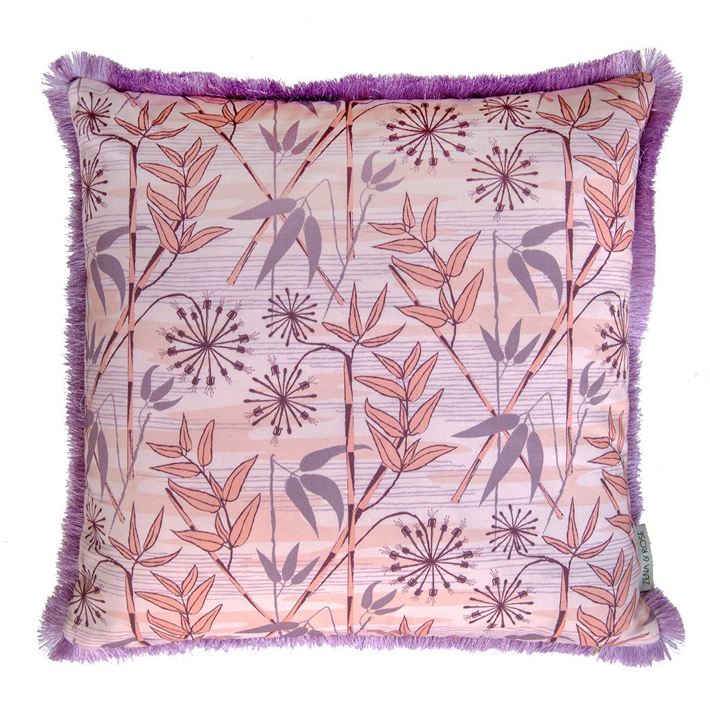 Bamboo Forest cushion - pink/ peach/ mauve